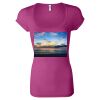 Women's Sheer Mini Rib Scoopneck Tee Thumbnail