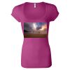 Women's Sheer Mini Rib Scoopneck Tee Thumbnail