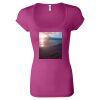 Women's Sheer Mini Rib Scoopneck Tee Thumbnail