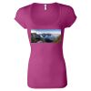 Women's Sheer Mini Rib Scoopneck Tee Thumbnail