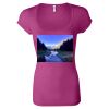 Women's Sheer Mini Rib Scoopneck Tee Thumbnail