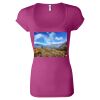 Women's Sheer Mini Rib Scoopneck Tee Thumbnail