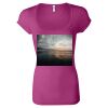 Women's Sheer Mini Rib Scoopneck Tee Thumbnail