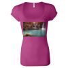 Women's Sheer Mini Rib Scoopneck Tee Thumbnail