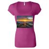 Women's Sheer Mini Rib Scoopneck Tee Thumbnail