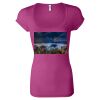 Women's Sheer Mini Rib Scoopneck Tee Thumbnail