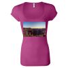 Women's Sheer Mini Rib Scoopneck Tee Thumbnail