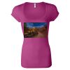 Women's Sheer Mini Rib Scoopneck Tee Thumbnail