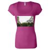 Women's Sheer Mini Rib Scoopneck Tee Thumbnail