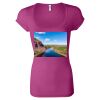 Women's Sheer Mini Rib Scoopneck Tee Thumbnail