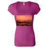 Women's Sheer Mini Rib Scoopneck Tee Thumbnail