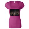 Women's Sheer Mini Rib Scoopneck Tee Thumbnail