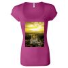 Women's Sheer Mini Rib Scoopneck Tee Thumbnail