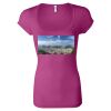 Women's Sheer Mini Rib Scoopneck Tee Thumbnail