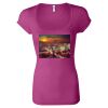 Women's Sheer Mini Rib Scoopneck Tee Thumbnail