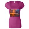 Women's Sheer Mini Rib Scoopneck Tee Thumbnail