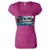 Women's Sheer Mini Rib Scoopneck Tee Thumbnail