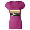 Women's Sheer Mini Rib Scoopneck Tee Thumbnail