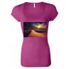 Women's Sheer Mini Rib Scoopneck Tee Thumbnail