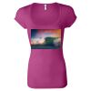 Women's Sheer Mini Rib Scoopneck Tee Thumbnail