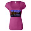 Women's Sheer Mini Rib Scoopneck Tee Thumbnail