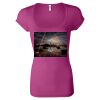 Women's Sheer Mini Rib Scoopneck Tee Thumbnail