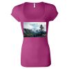 Women's Sheer Mini Rib Scoopneck Tee Thumbnail