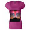 Women's Sheer Mini Rib Scoopneck Tee Thumbnail