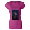 Women's Sheer Mini Rib Scoopneck Tee Thumbnail