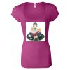 Women's Sheer Mini Rib Scoopneck Tee Thumbnail