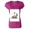 Women's Sheer Mini Rib Scoopneck Tee Thumbnail