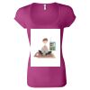 Women's Sheer Mini Rib Scoopneck Tee Thumbnail