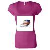 Women's Sheer Mini Rib Scoopneck Tee Thumbnail